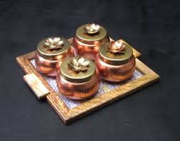 Copper Polished Round Metal Box - AEMU0012