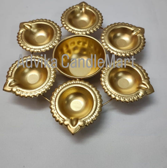 6 Diya Metal Urli - AEMU0010