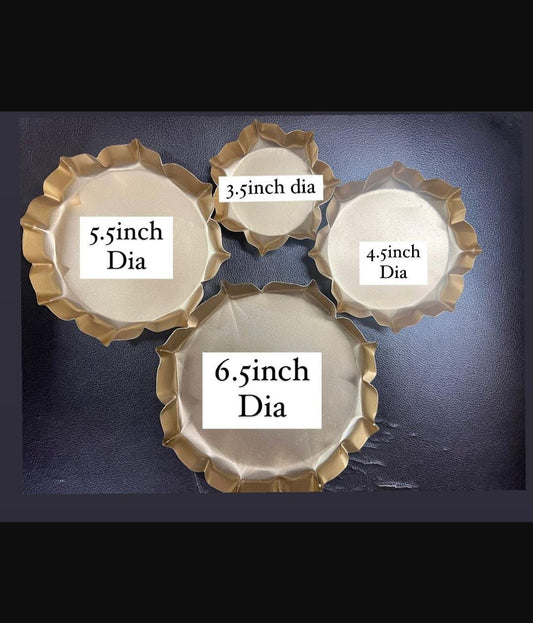 Metal Lotus Urli | Set of 4(3.5",4.5",5.5" & 6.5")  - AEMU0005