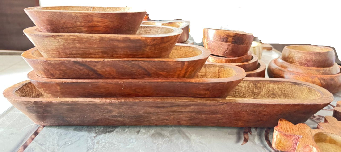 Boat Shaped Wooden Bowl - AEWB0001