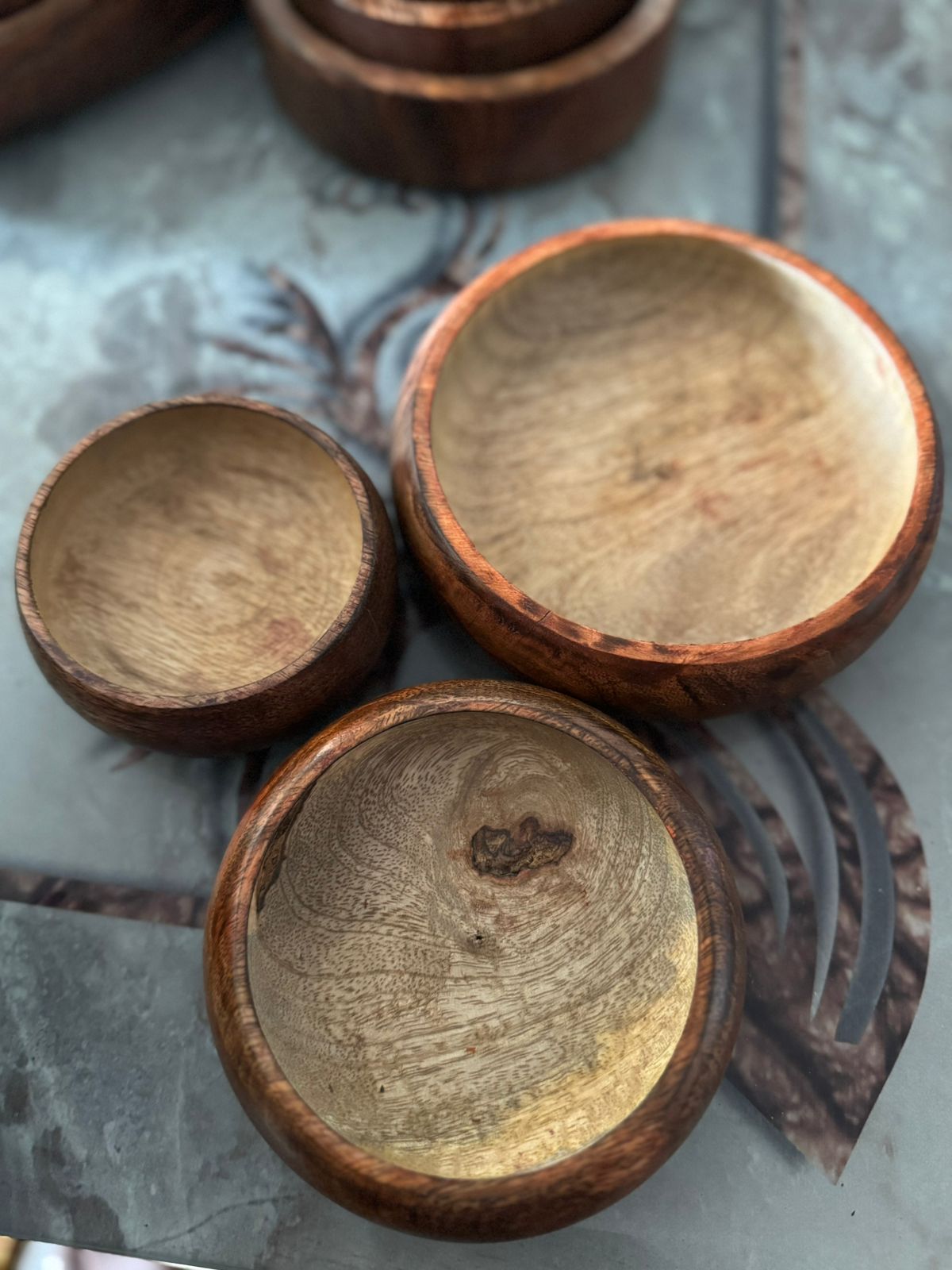 Round Wooden Bowl (Curved Design) - AEWB0004