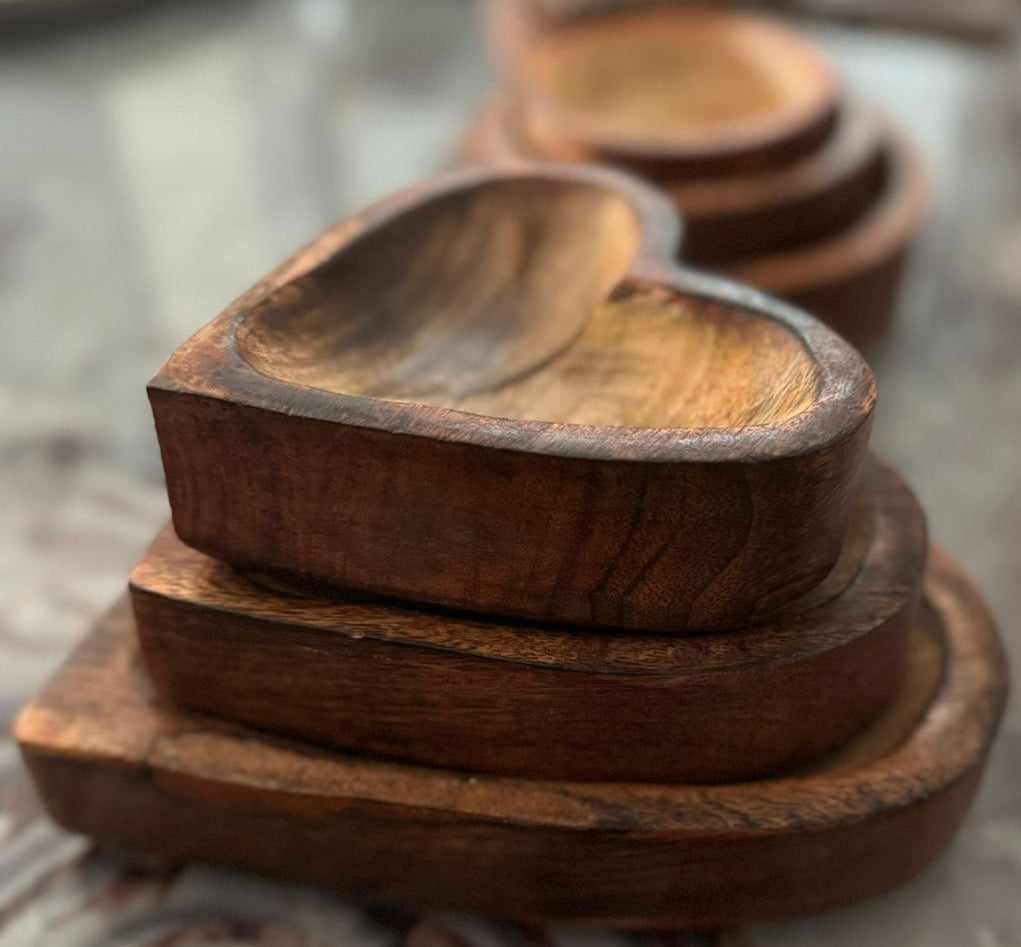 Heart Shaped Wooden Bowl - AEWB0002