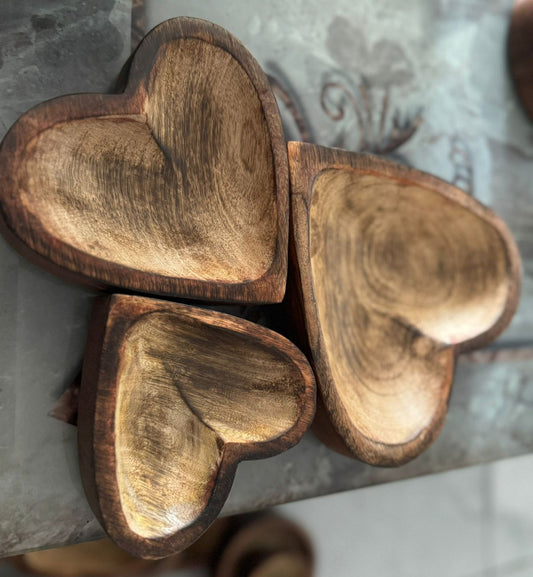 Heart Shaped Wooden Bowl - AEWB0002
