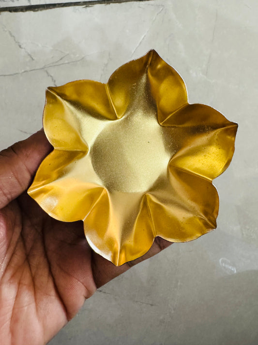 Flower Shaped Metal Urli- Small (3 inches)- AEMU0016