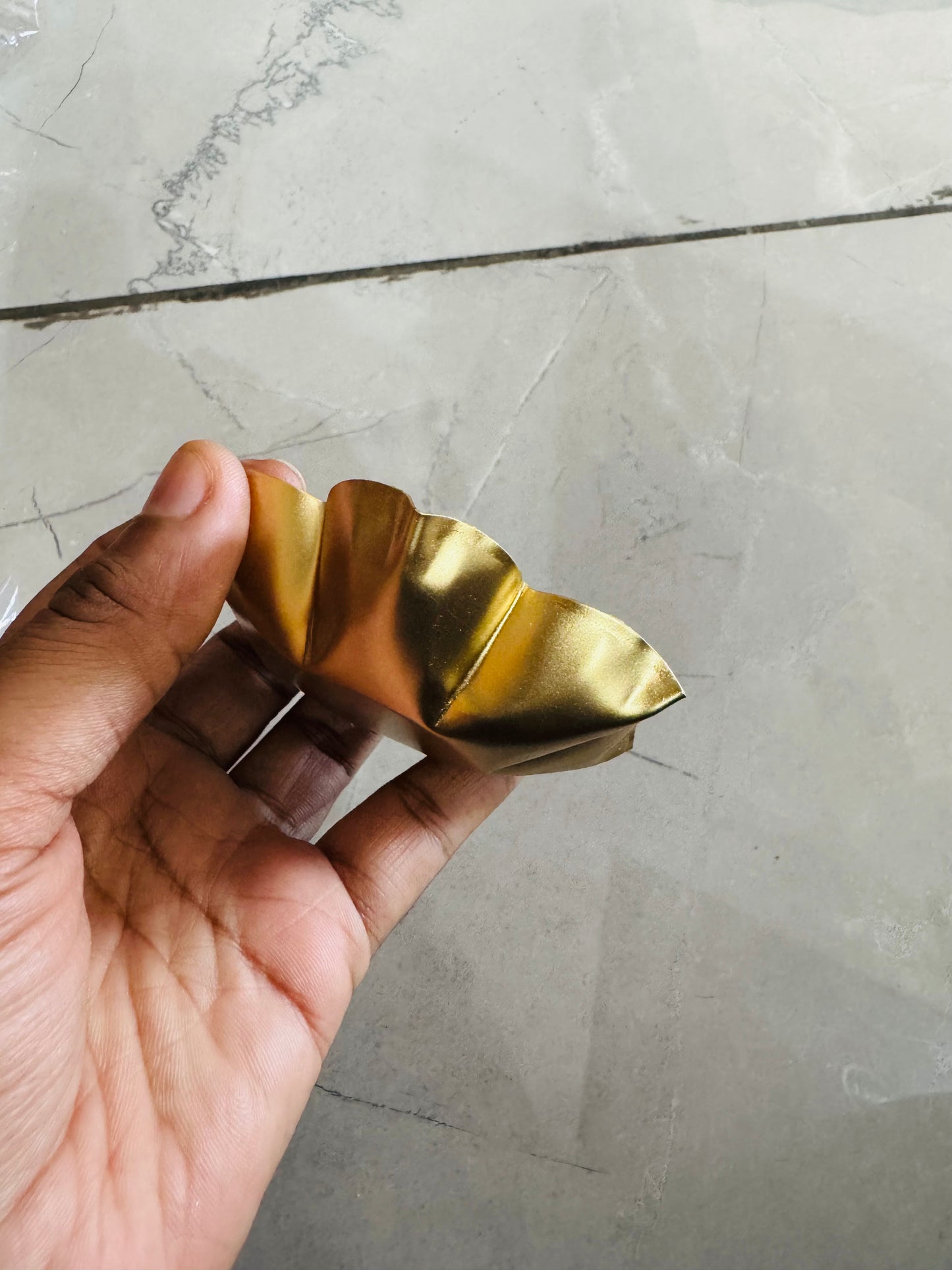 Flower Shaped Metal Urli- Small (3 inches)- AEMU0016