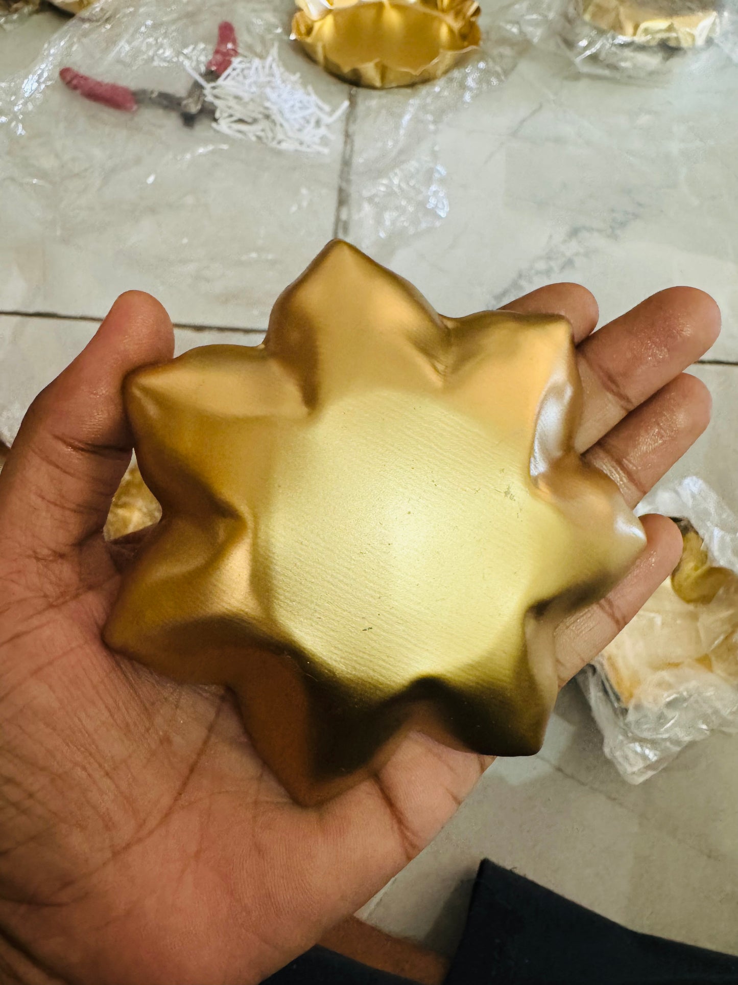 Flower Shaped Metal Urli- Medium (4 inches)- AEMU0017