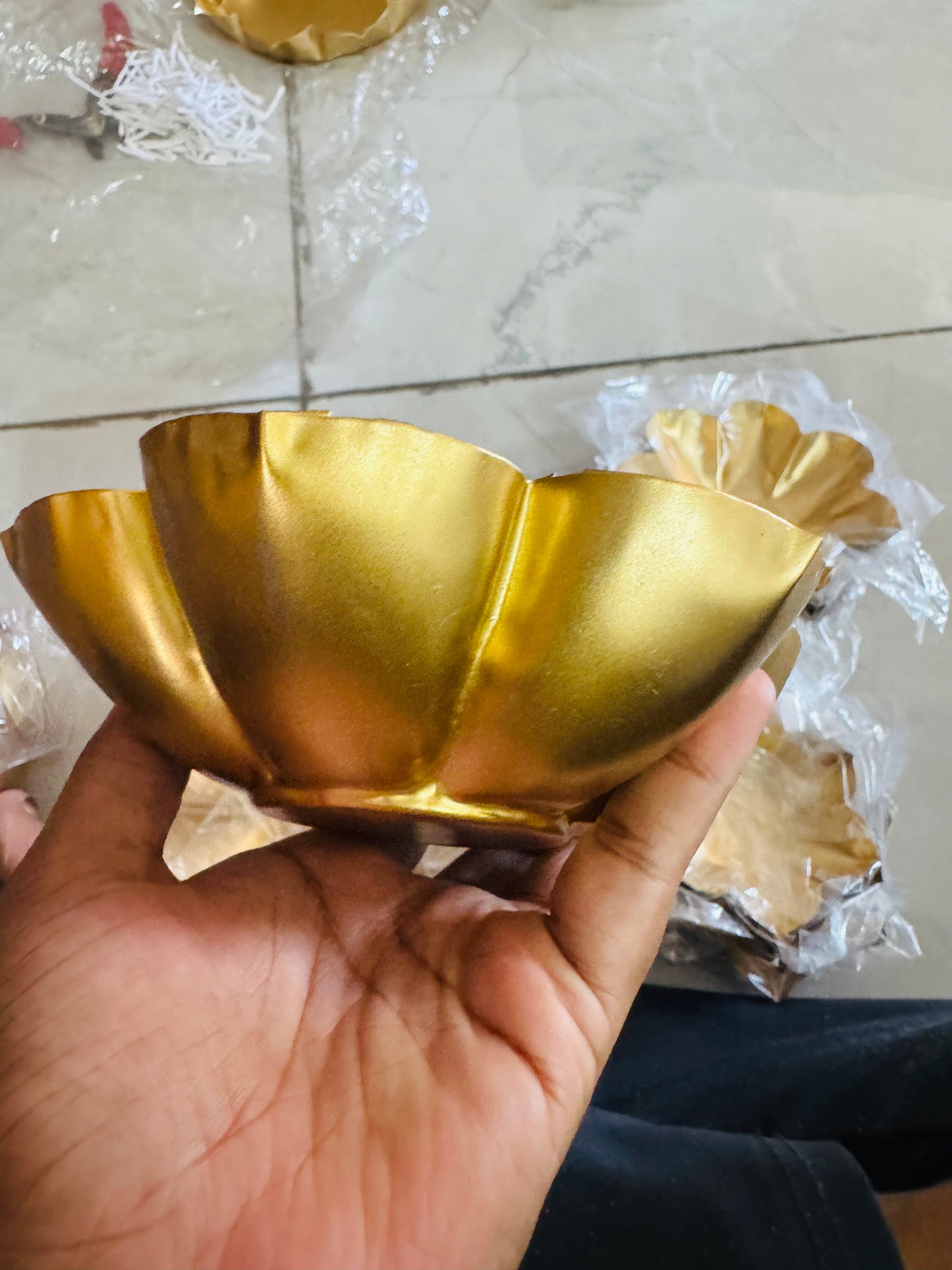 Flower Shaped Metal Urli- Big (7 inches)- AEMU0019