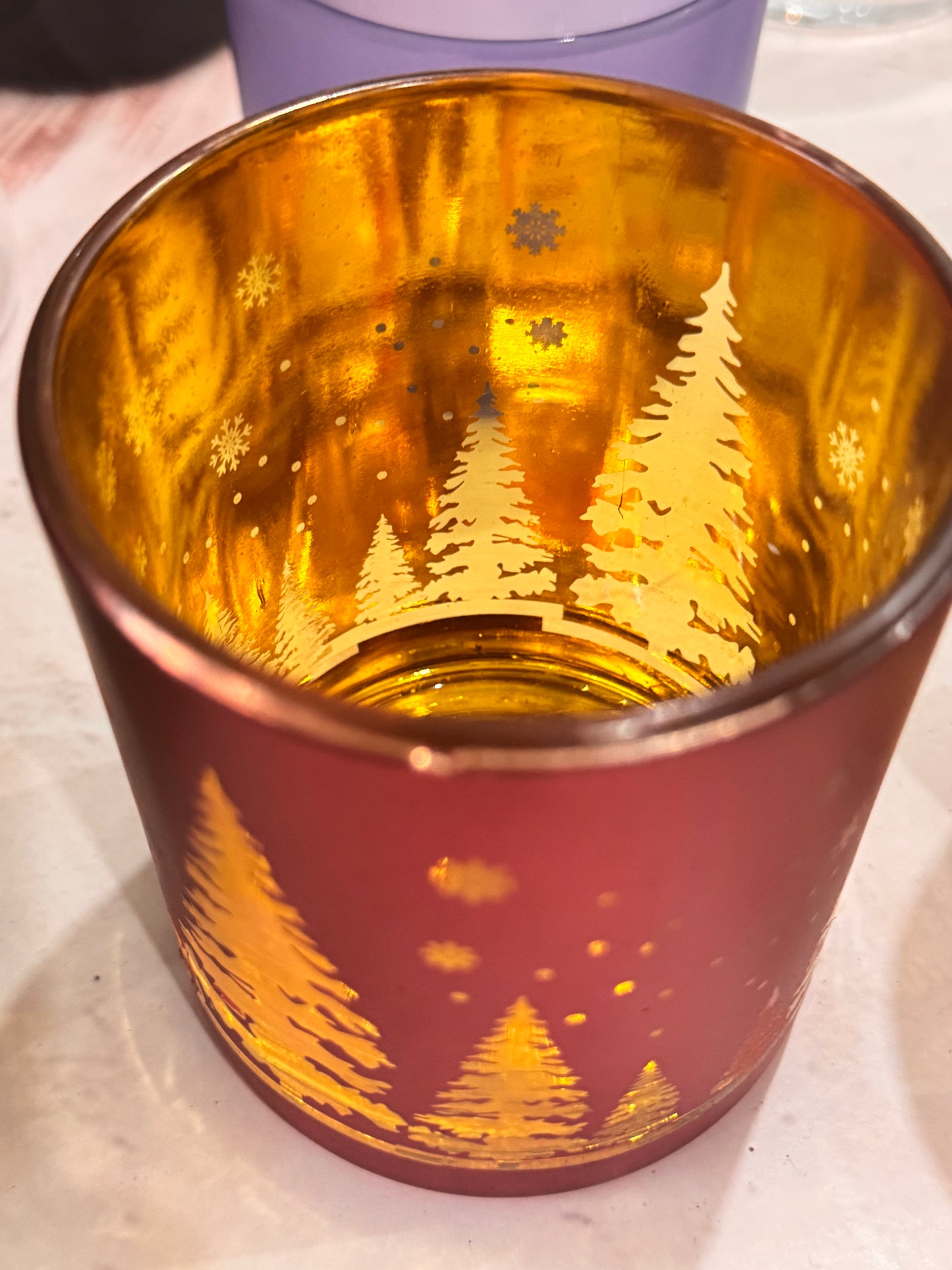 Christmas Gold-Foil Deer Glass Candle Jars| Limited Edition- (Pack Of 6) - AEGJ0027
