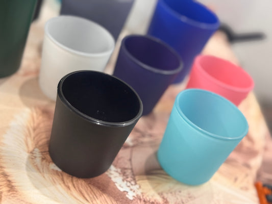 Matte Finish Glass Candle Jars(Pack of 12)- AEGJ0028