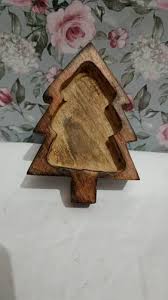 Christmas Tree Shaped Wooden Tray (12 * 18 cm)- AEWB0008